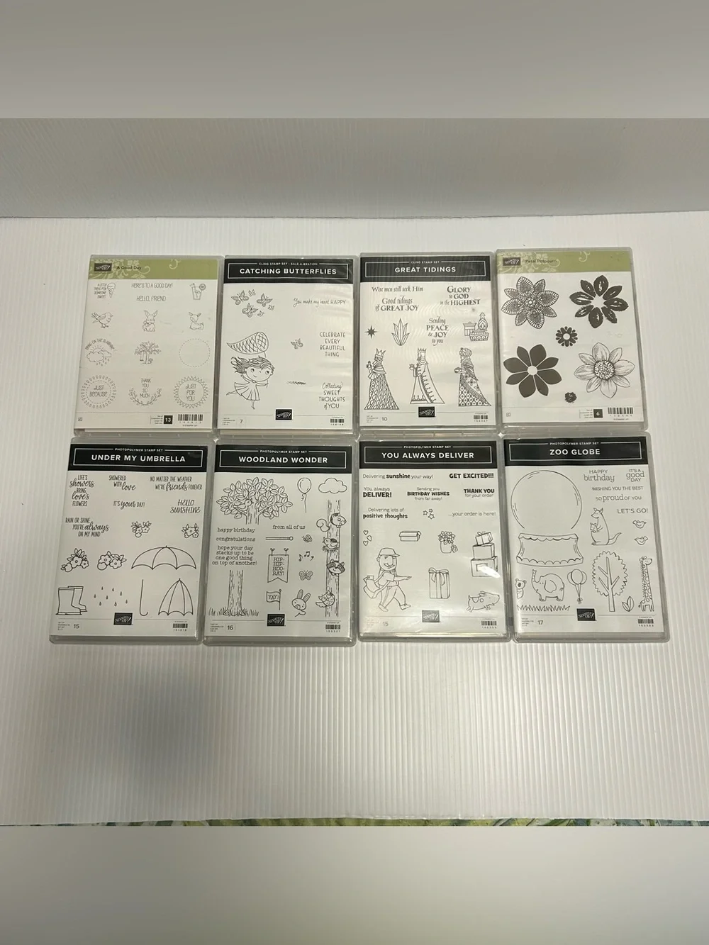 STAMPIN' UP! Stamp Sets (8) Christmas Animals Sayings Flowers